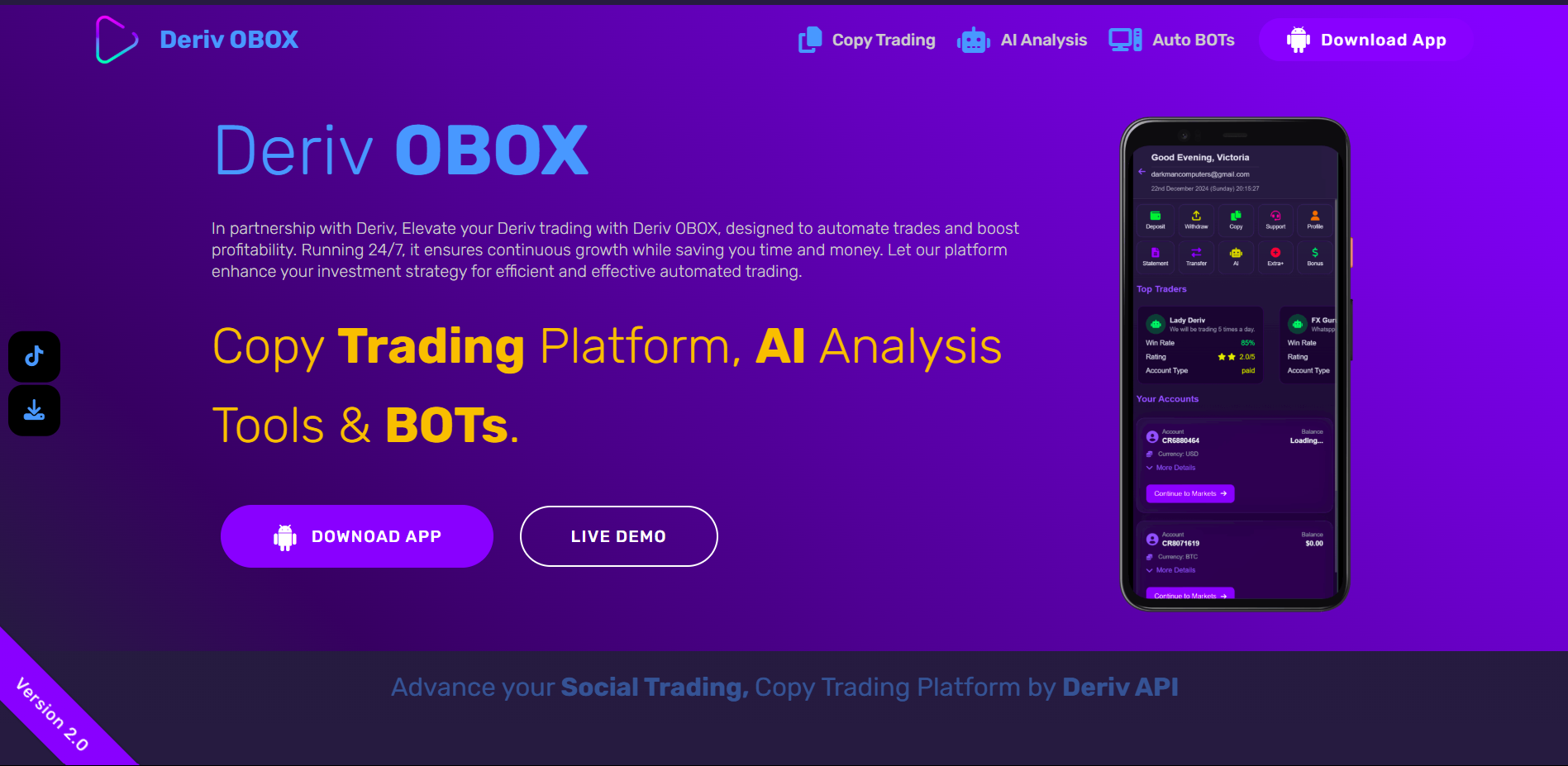 Deriv OBOX Trading App